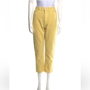 AGOLDE Yellow High-Rise Straight Cropped Jeans